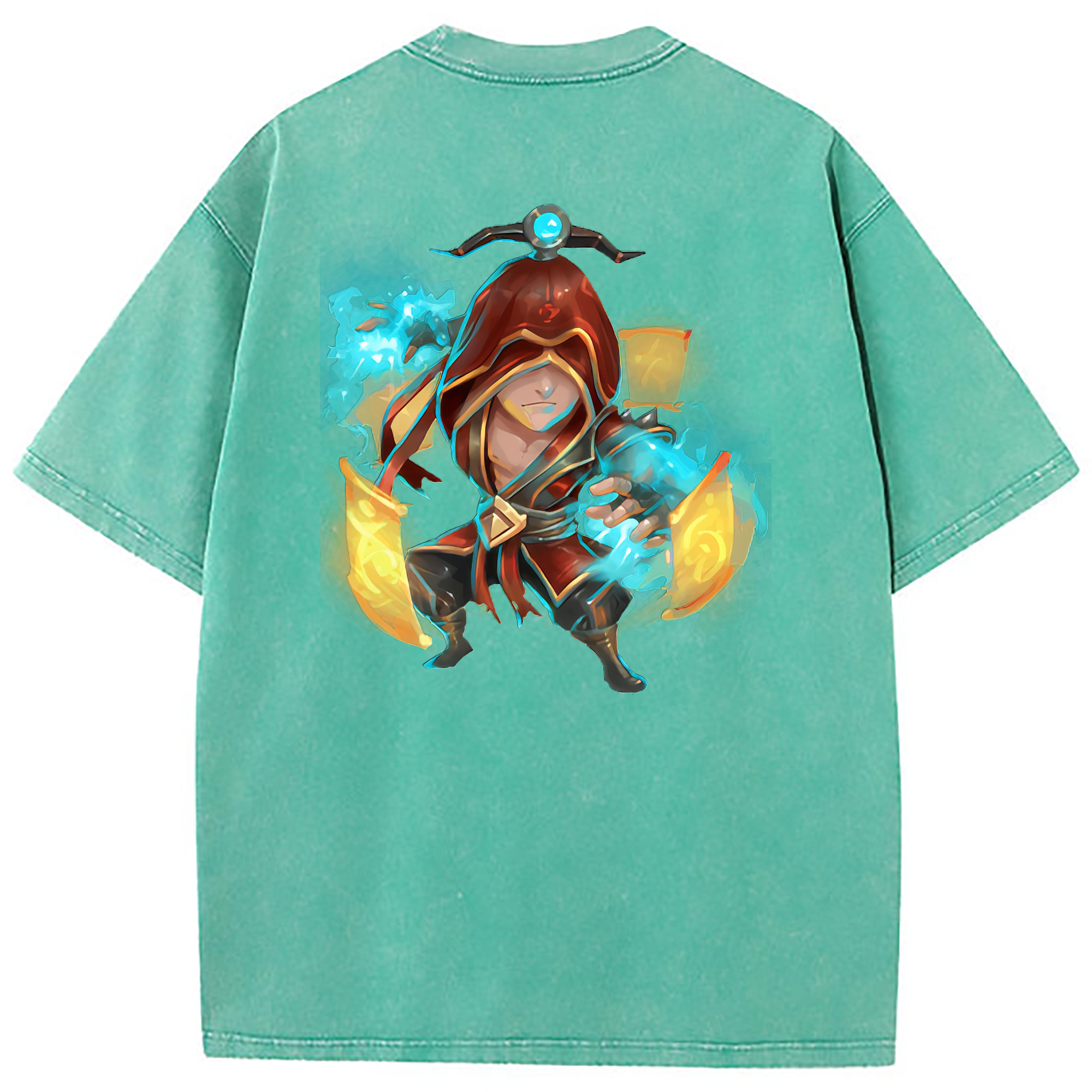 （画像用） リーグ・オブ・レジェンド League of Legends LOL 綿100% ヴィンテージ風 半袖Tシャツ（背面プリント）